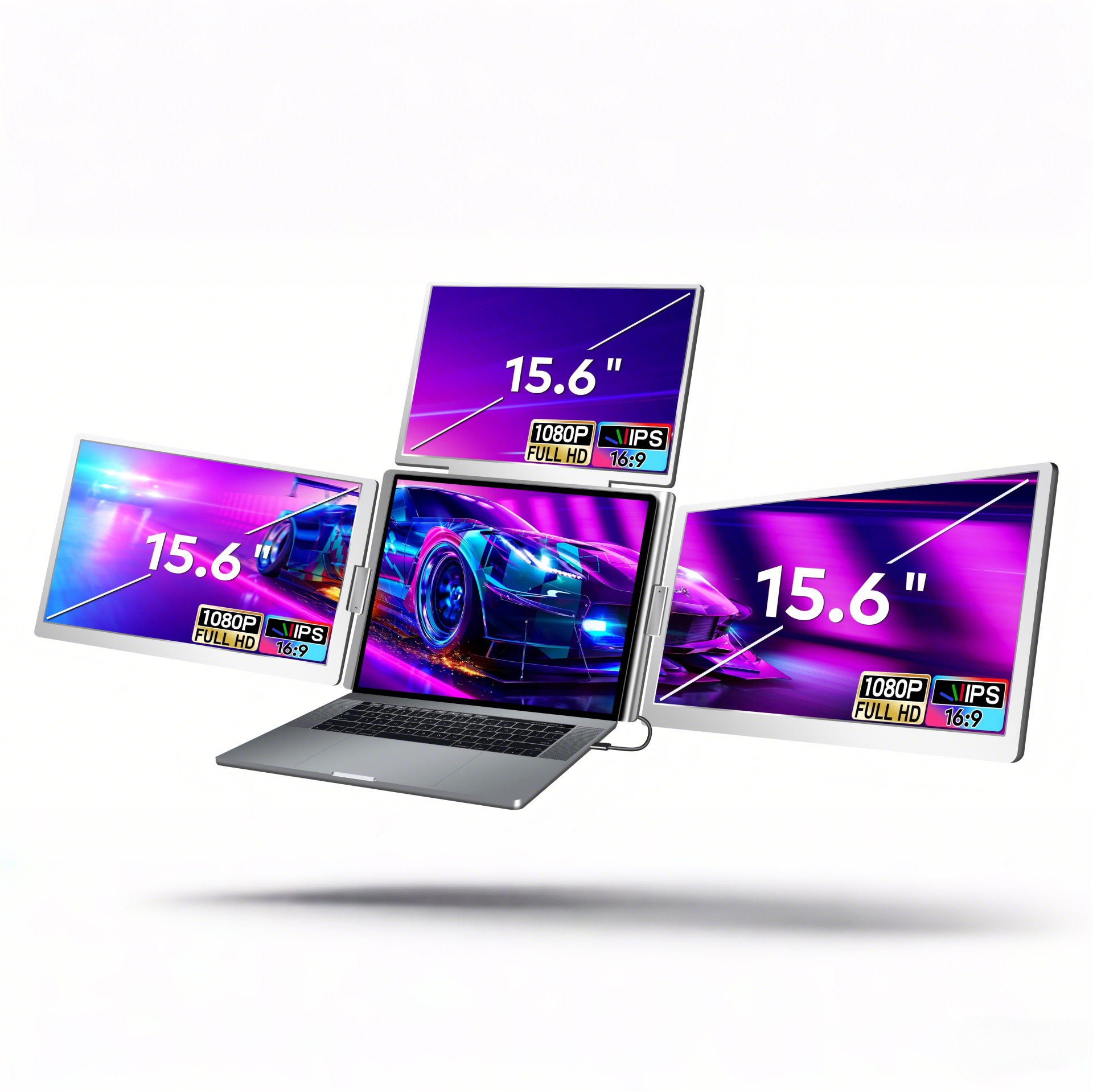 Écran LCD Triple Quad Moniteur portable